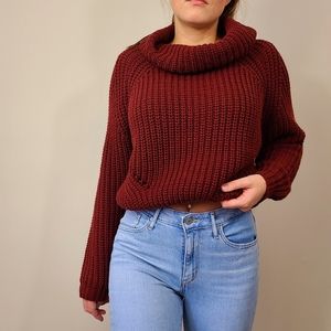 Moon & Madison Boxy Cowl Neck Chunky Sweater